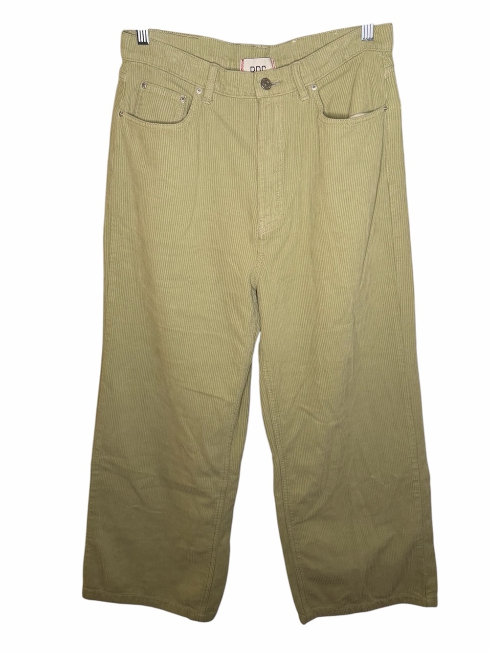BDG Urban Outfitters High & Wide Light Sage Wide Leg Corduroy 100% Cotton Pants - Picture 2 of 6